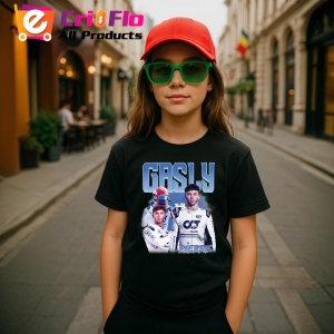Tricou Pierre Gasly Portret Si Masina Costum Alb Formula 1, Copii | Dama | Barbat - Img 5