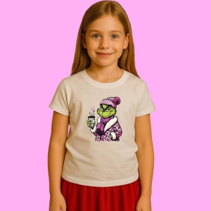 Tricou Pink In My Grinch Era, din bumbac 100%, tricou alb, Copii | Dama | Barbat - Img 2