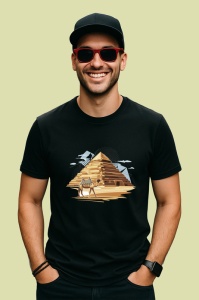 Tricou Piramida Camila Egipt Desen, Copii | Dama | Barbat, culoare negru