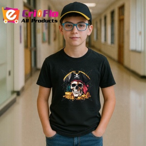 Tricou Pirat Craniu Comori Color, Copii | Dama | Barbat, culoare negru - Img 10