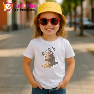 Tricou Pisica Amuzanta Agata De Lemn Meow, din bumbac 100% , tricou alb pentru Copii | Dama | Barbat - Img 5