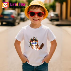 Tricou Pisica Craciun cu ochelari si coada pufoasa Copii | Dama | Barbat - Img 10