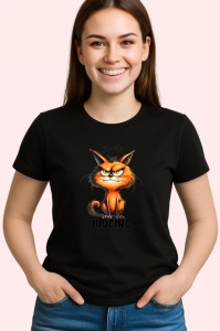 Tricou Pisica sarcastica silently judging ilustratie glumeata, Copii | Dama | Barbat , tricou negru
