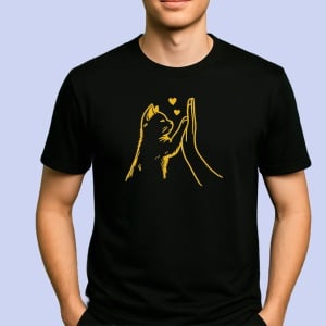 Tricou Pisica si palma Negru, Copii | Dama | Barbat - Img 2