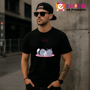 Tricou Pisica Sweet Sleep, din bumbac 100%, tricou negru, Dama | Barbat - Img 4