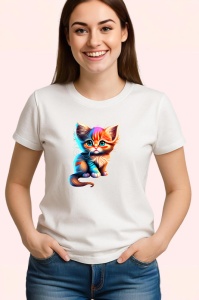 Tricou Pisicuta tigrata pop art in stil modern luminos Copii | Dama | Barbat - Img 3