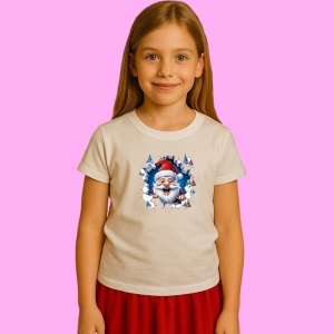 Tricou Pitic Craciun Cu Fundal Albastru Si Braduti Verzi, din bumbac 100% Copii | Dama | Barbat - Img 3