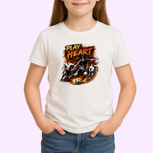 Tricou Play Heart Fotbalist Sut Minge Gri V2, din bumbac 100% , tricou alb pentru Copii | Dama | Barbat - Img 2