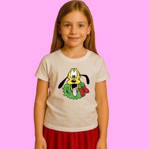 Tricou Pluto Christmas Retro Font, din bumbac 100%, tricou alb, Copii | Dama | Barbat - Img 3