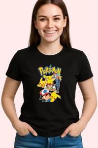 Tricou Pokemon antrenori si creaturi fantastice in batalie, Copii | Dama | Barbat , tricou negru - Img 3