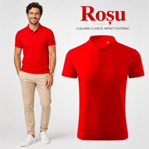 Tricou Polo Bărbat Malfini F03 Pique Polo Free, Stil Tip Tommy, 65% Bumbac, 200 g/m², Guler Polo, Label Free, 14 Culori, Mărimi S–3XL - Img 20