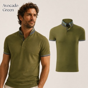 Tricou Polo Bărbați 256 Collar Up, 100% Bumbac, 215 g/m², Guler cu Contrast, 2 Nasturi, S–3XL, 10 Culori - Img 12