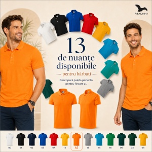 Tricou Polo Bărbați Malfini Cotton Heavy 215, 100% Bumbac, 220 g/m², Guler Polo, Mărimi S-3XL, 13 Culori - Img 8