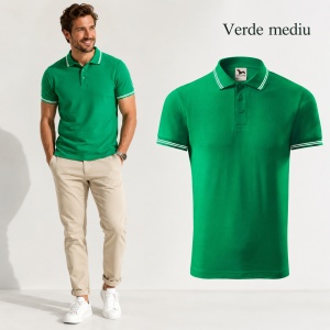 Tricou Polo Bărbați Malfini cu Dungi la Guler și Manșete, Tip Tommy, 65% Bumbac, 200 g/m², 19 Culori, Mărimi S–3XL - Img 28