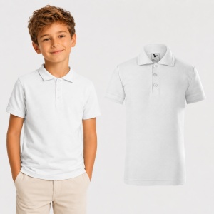 Tricou polo copii, fete și băieți, 65% bumbac, 200 g/m², mărimi 4–12 ani - Img 22