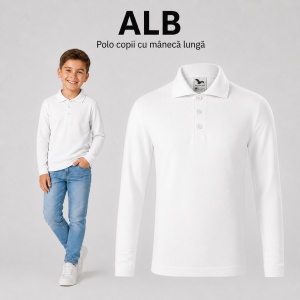 Tricou Polo cu Mâneci Lungi pentru Băieți Bluza Polo Copii - Img 11