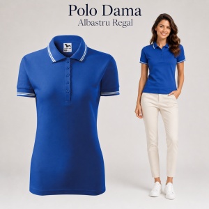 Tricou Polo Damă cu dungi la guler, bumbac 65%, marimi XS - 2XL - 19 nuanțe - Img 12