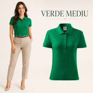 Tricou Polo Damă din Bumbac 100% – Casual Office, Guler Polo, XS-2XL | 13 Culori | Pique Polo - Img 15