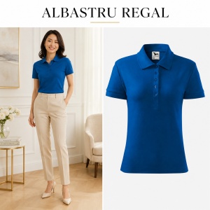 Tricou Polo Damă Malfini Cotton, 100% Bumbac, Croială Cambrată, Guler Polo Raiat, 5 Nasturi, 17 Culori, Mărimi XS–2XL - Img 13
