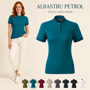 Tricou Polo Damă Malfini Diamond 274 – 100% Bumbac, 215 g/m², Guler Tip Bomber, Croială Cambrată - Img 18