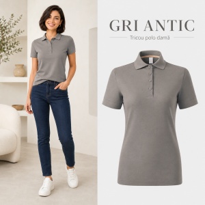 Tricou Polo Damă Malfini Prime GOTS 235 – 100% Bumbac Organic, 200 g/m², Croială Cambrată - Img 16