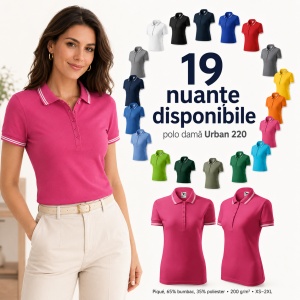 Tricou Polo Damă Malfini Urban 220 – 19 Culori, XS–2XL