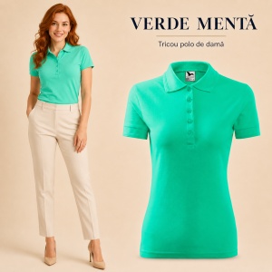 Tricou Polo Damă Pique Polo, Croială Cambrată, 36 Nuanțe, Mărimi XS–3XL - Img 20