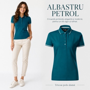 Tricou Polo Damă Premium Malfini 253 Perfection Plain, 95% Bumbac 5% Elastan, Croială Slim Fit, 200 g/m², S 2XL, 7 Culori - Img 30