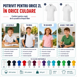 Tricou Polo pentru Băieți 222 - Img 6