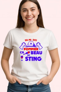 Tricou pompier ca beau de sting mesaj amuzant, Copii | Dama | Barbat - Img 3