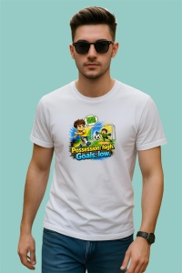 Tricou Possession High Goals Low Copii Fotbal V1, din bumbac 100% , tricou alb pentru Copii | Dama | Barbat - Img 3