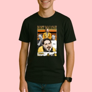 Tricou Post Malone - Yellow Mood, muzica POP, Dama | Barbat | Copii, Culoare Negru