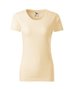 Tricou premium dama din bumbac organic de culoare migdala