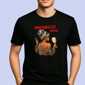 Tricou Prosecco mood Negru, Copii | Dama | Barbat - Img 2