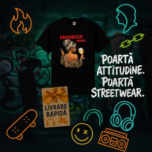Tricou Prosecco mood Negru, Copii | Dama | Barbat - Img 7