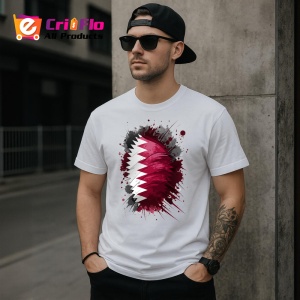Tricou Qatar Steag Splash Art, Copii | Dama | Barbat - Img 5