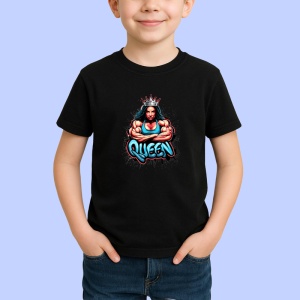 Tricou Queen Muschi Coroana Roz, Copii | Dama | Barbat, culoare negru - Img 3