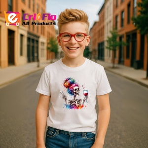 Tricou rainbow skeleton drinking wine, schelet curcubeu band vin, Copii | Dama | Barbat - Img 7