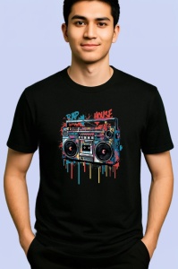 Tricou Rap House Casetofon Urban, Copii | Dama | Barbat, culoare negru - Img 2