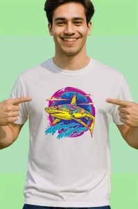 Tricou Rechini galbeni fundal roz valuri curcubeu Copii | Dama | Barbat - Img 2