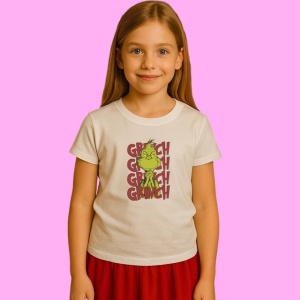 Tricou Retro Christmas Balls Grinch Friends, din bumbac 100%, tricou alb, Copii | Dama | Barbat - Img 3