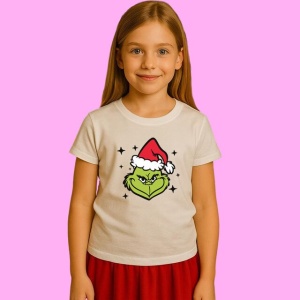 Tricou Retro In My Grinch Era Grinchmas 2, din bumbac 100%, tricou alb, Copii | Dama | Barbat - Img 3