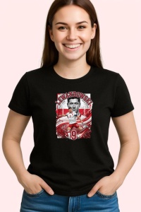 Tricou Robert Lewandowski Polonia Atacant Barca Fotbal, din bumbac 100%, tricou negru Copii | Dama | Barbat - Img 3