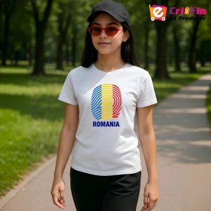Tricou Romania amprenta tricolor |Colectia Tricouri Romania