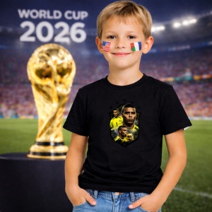 Tricou Ronaldo Nazario Brazil World Cup Fifa 2026 V9, din bumbac 100%, tricou negru, Copii | Dama | Barbat - Img 5