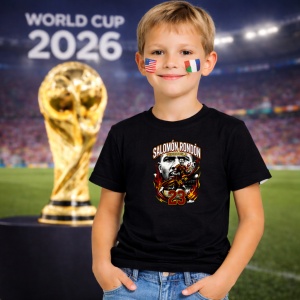 Tricou Salomon Rondon Venezuela World Cup Fifa 2026, din bumbac 100%, tricou negru, Copii | Dama | Barbat - Img 5