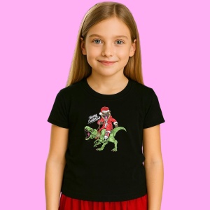 Tricou Santa, dino Ride, din bumbac 100% Copii | Dama | Barbat - Img 3