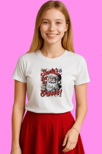 Tricou Santa Got The Groove Mos Craciun Funky, din bumbac 100%, tricou alb, Copii | Dama | Barbat