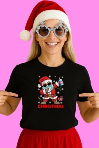 Tricou Santa Holding Gift, din bumbac 100% Copii | Dama | Barbat - Img 2