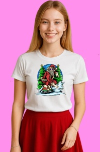 Tricou Santa Surfing, din bumbac 100% Copii | Dama | Barbat - Img 3